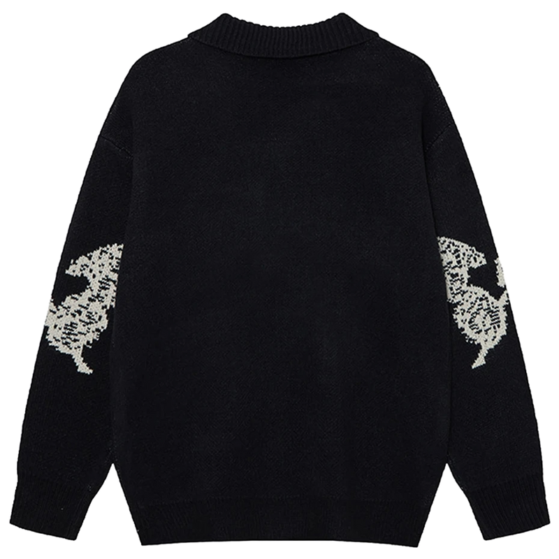 'Hypnos' Collared Quarter-Button Knit Sweater