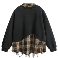'Drift' Plaid Layered Crewneck Sweater