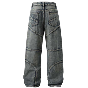 'Solstice' Stitched Wide Leg Denim Jeans