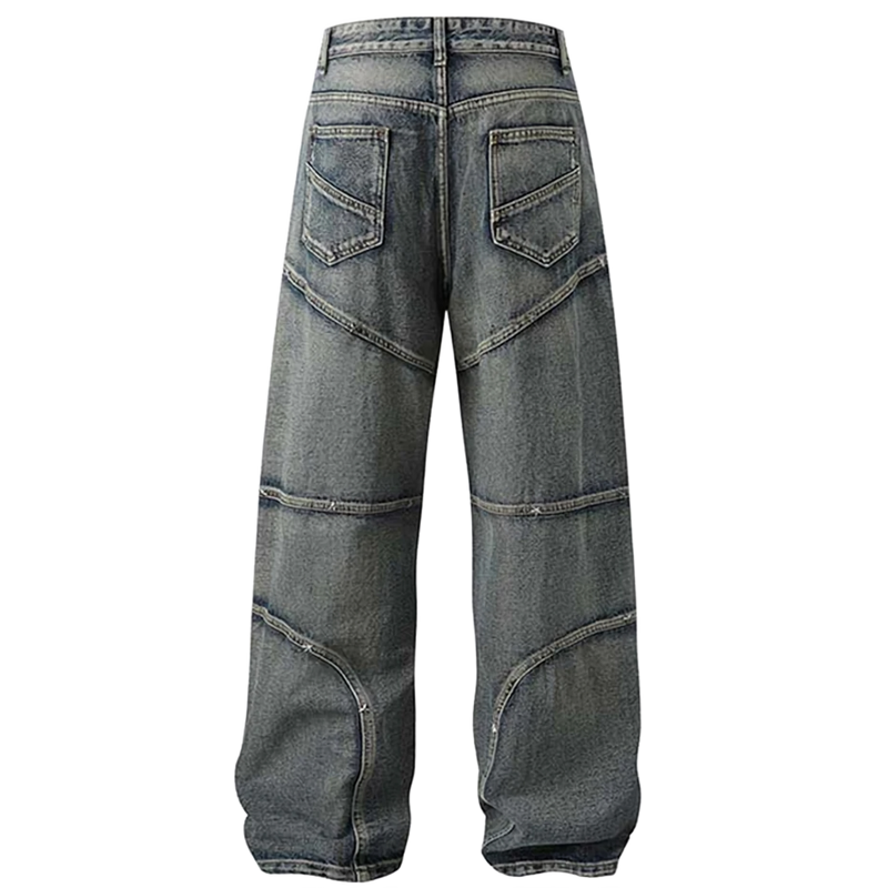 'Solstice' Stitched Wide Leg Denim Jeans