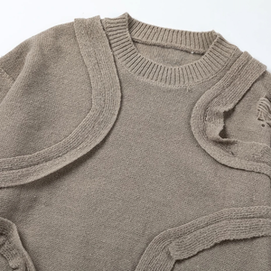 Deconstructed Knit Sweater in Neutral Tone