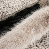 'Snow Leopard' Fur Trim Insulated Zip Up Hoodie