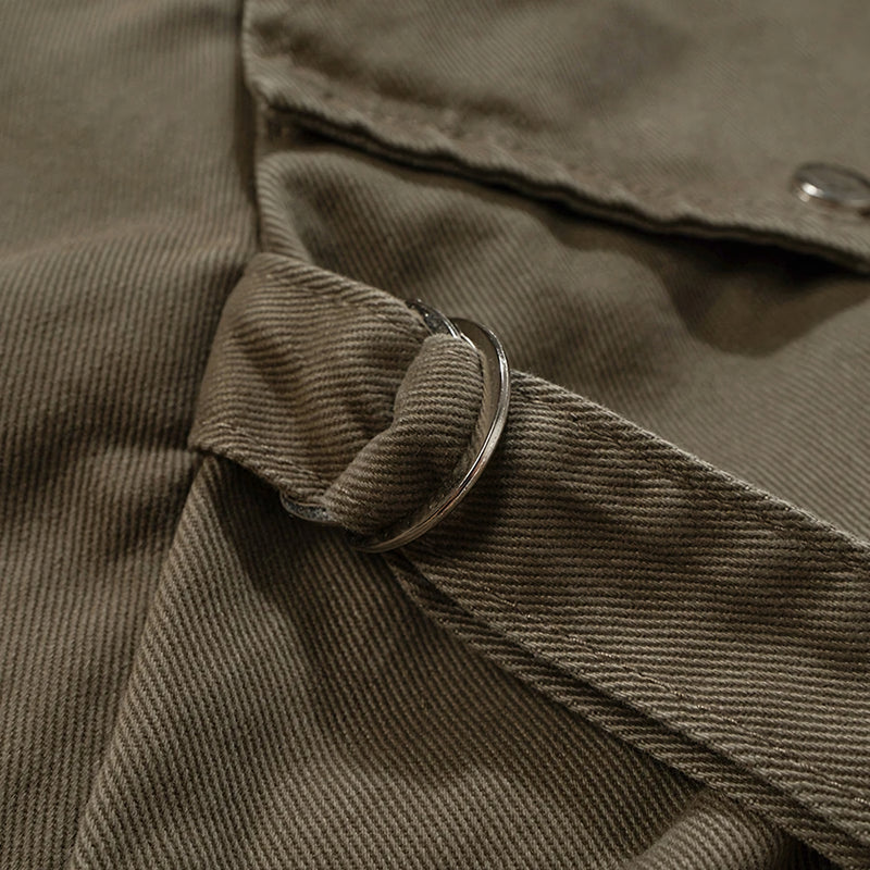 ‘Rover' Wide Leg Khaki Cargo Pants