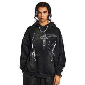 'Divinity' Graphic Print Oversized Cotton Hoodie