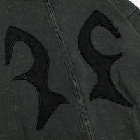 'Sandman' Rune Accent Oversized Zip-Up Hoodie