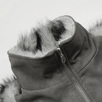 'Metro' High Collar Fur Trim Jacket