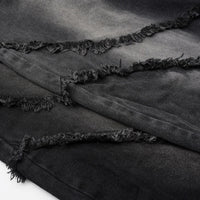 'Torrent' Frayed Wide Leg Denim Jeans