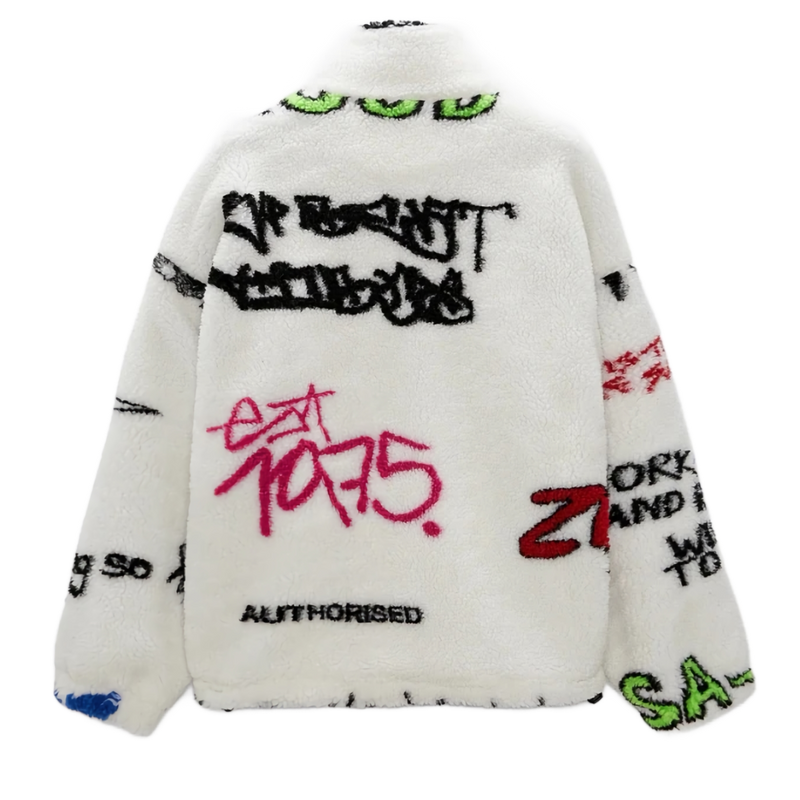 CLOUT COLLECTION ™ | 'Sketchbook' Borg Fleece Zip Up Jacket CLOUT COLLECTION ™ | 'Sketchbook' Borg Fleece Zip Up Jacket