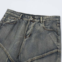 'Solstice' Stitched Wide Leg Denim Jeans