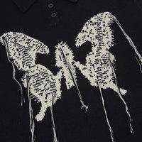 'Hypnos' Collared Quarter-Button Knit Sweater