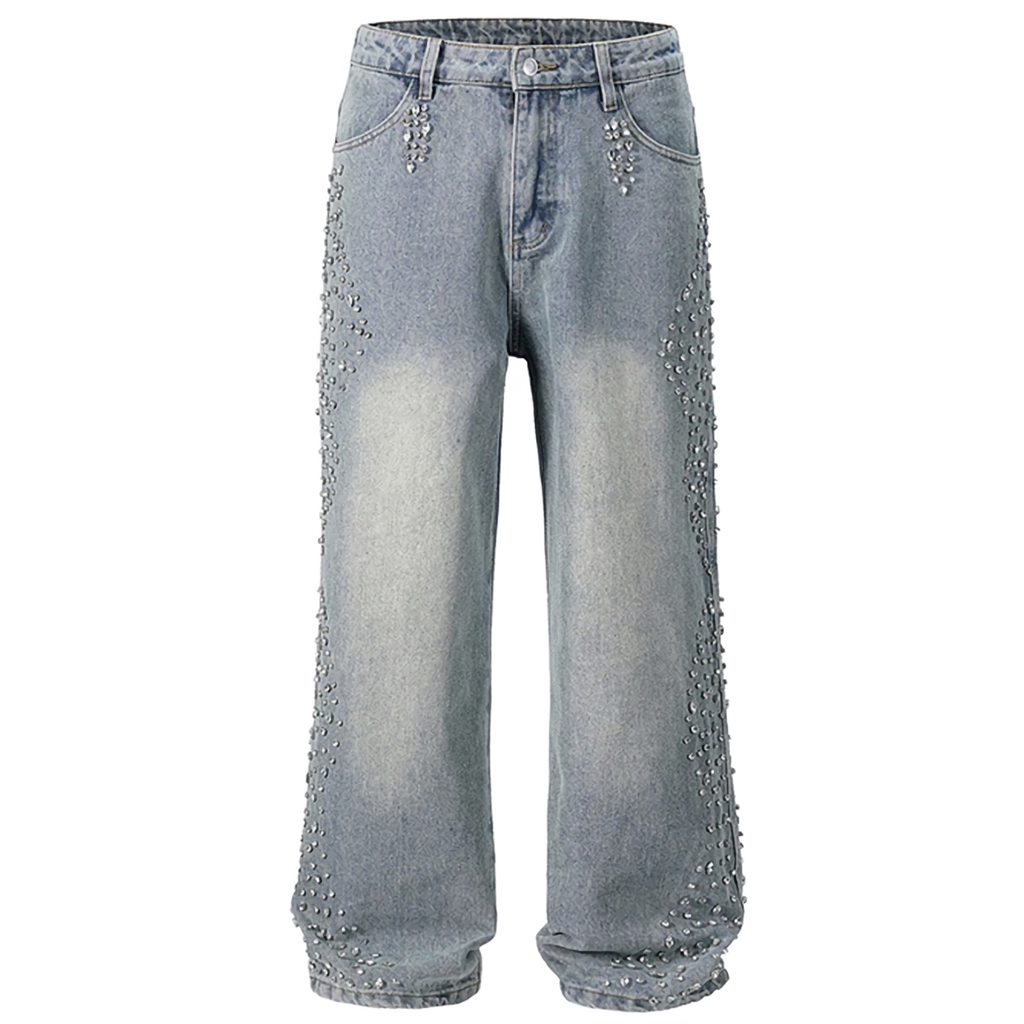 'Echelon' Rhinestone Studded Denim Jeans