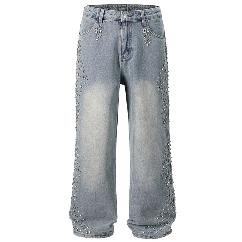 'Echelon' Rhinestone Studded Denim Jeans