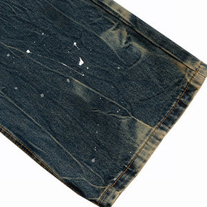 Abstract Acid Wash Vintage Denim Jeans