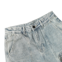 Smudged Wash Denim Cargo Jeans