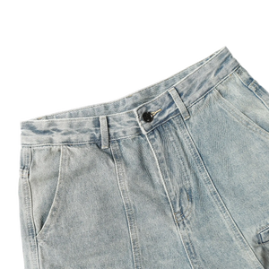 Smudged Wash Denim Cargo Jeans