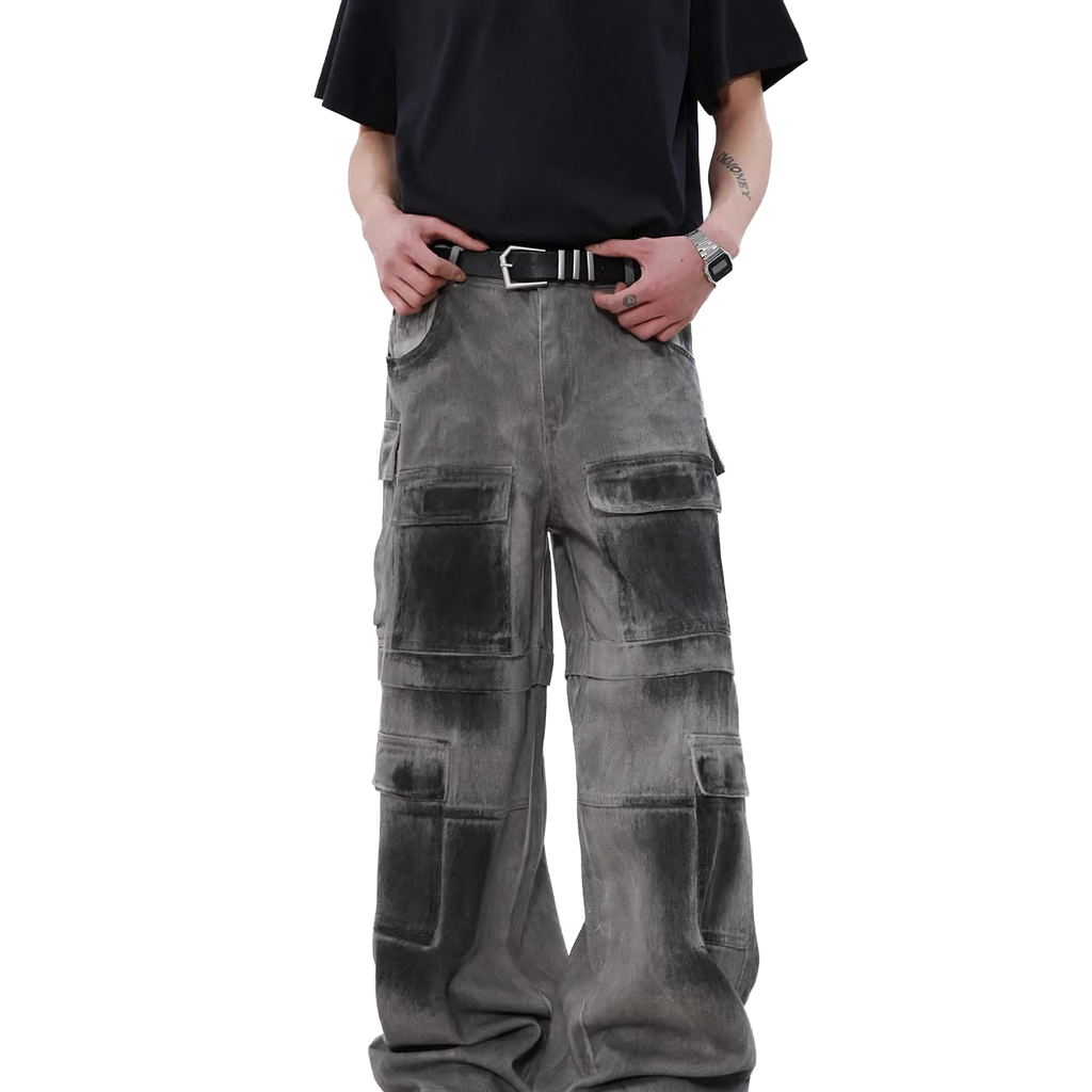 'Carrus' Industrial Multi-Pocket Wide Leg Cargo Jeans
