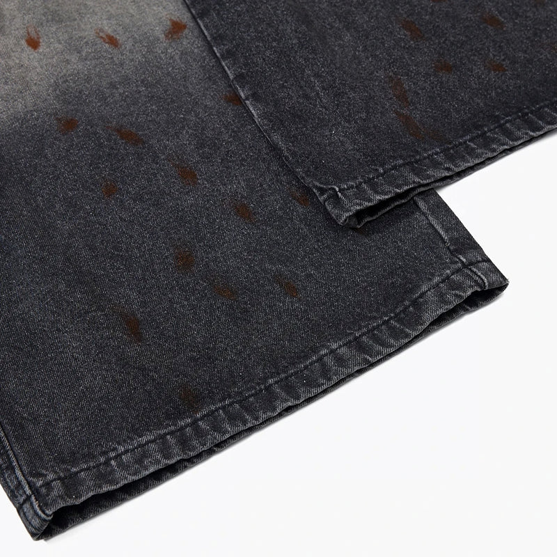 'Overspray' Distressed Wide Leg Cargo Jeans