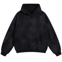 Vintage Loose Fit Cotton Hoodie with Paint Splatter