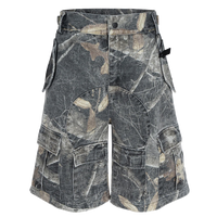 'Ghost' Forest Camo Oversized Cargo Shorts