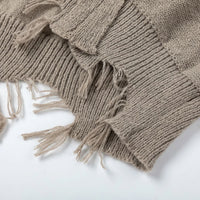 Deconstructed Knit Sweater in Neutral Tone