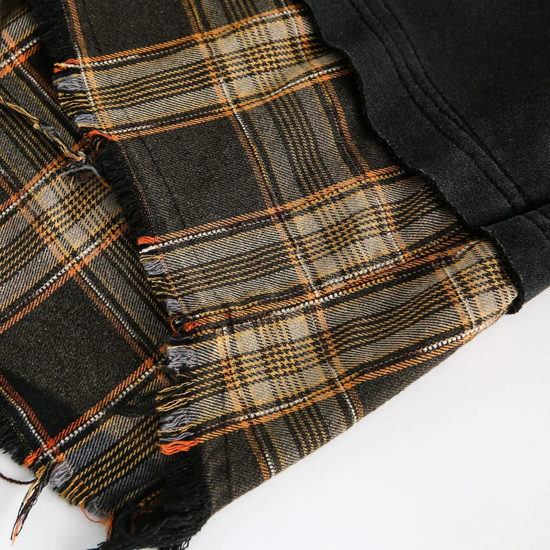 'Drift' Plaid Layered Crewneck Sweater