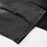 'Torrent' Frayed Wide Leg Denim Jeans