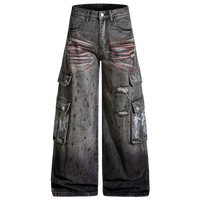 'Overspray' Distressed Wide Leg Cargo Jeans