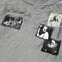 'Ink' Graphic-Patch Oversized Fur Hoodie