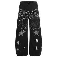 'Scintilla' Painted Wide Leg Denim Jeans