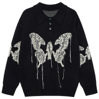 'Hypnos' Collared Quarter-Button Knit Sweater