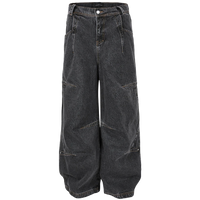 'Nyx' Charcoal Shadow Wash Oversized Denim Jeans