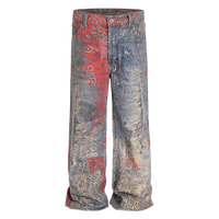 パンツ archive mnml Clash Denim Paisley Grunge CLOUT COLLECTION ™ | Archive Paisley Print Straight Fit Denim Jeans