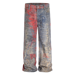 パンツ archive mnml Clash Denim Paisley Grunge Needles Apron Pant - 10oz Denim / Paisley Jq. – unexpected store