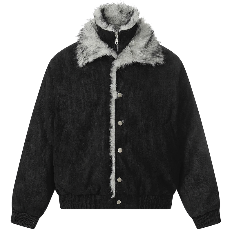 'Metro' High Collar Fur Trim Jacket