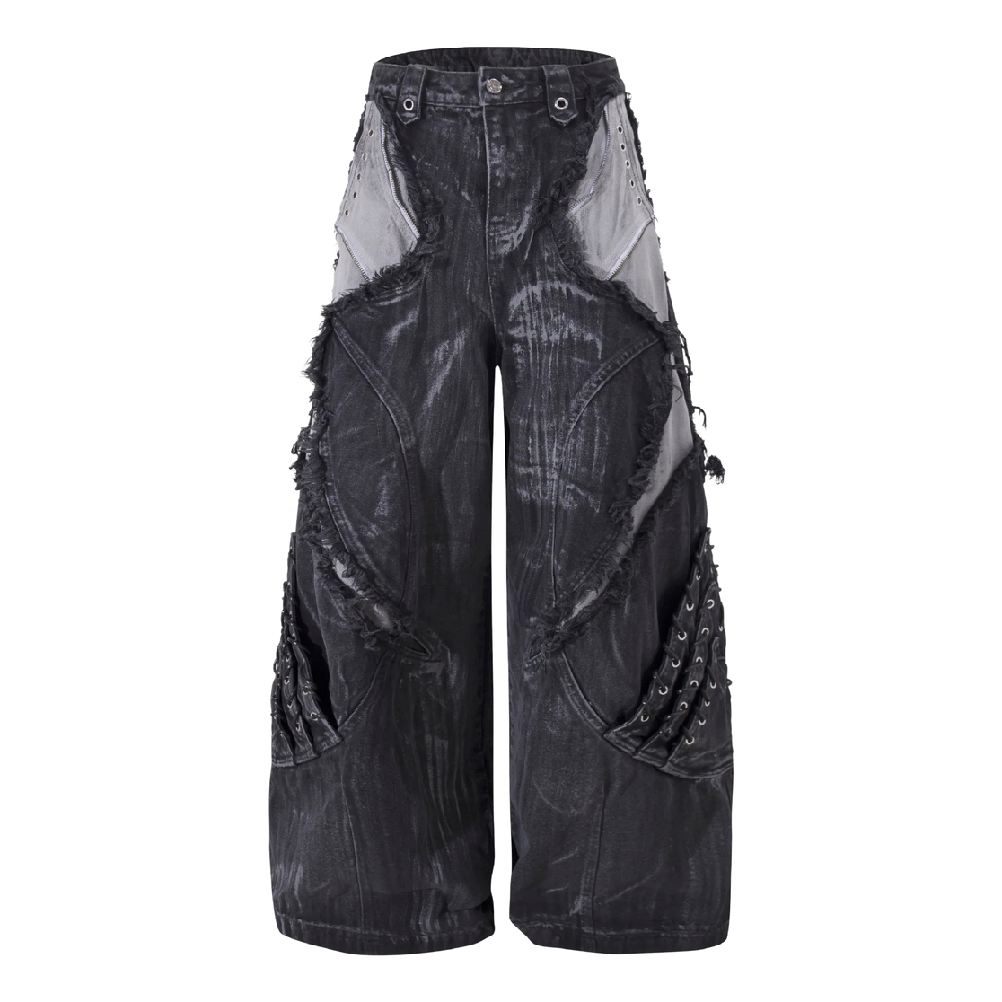CLOUT COLLECTION ™ | 'Rift' Baggy Denim Jeans with Torn Patchwork