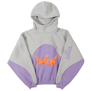 'Saint' Foam Print Oversized Cotton Hoodie