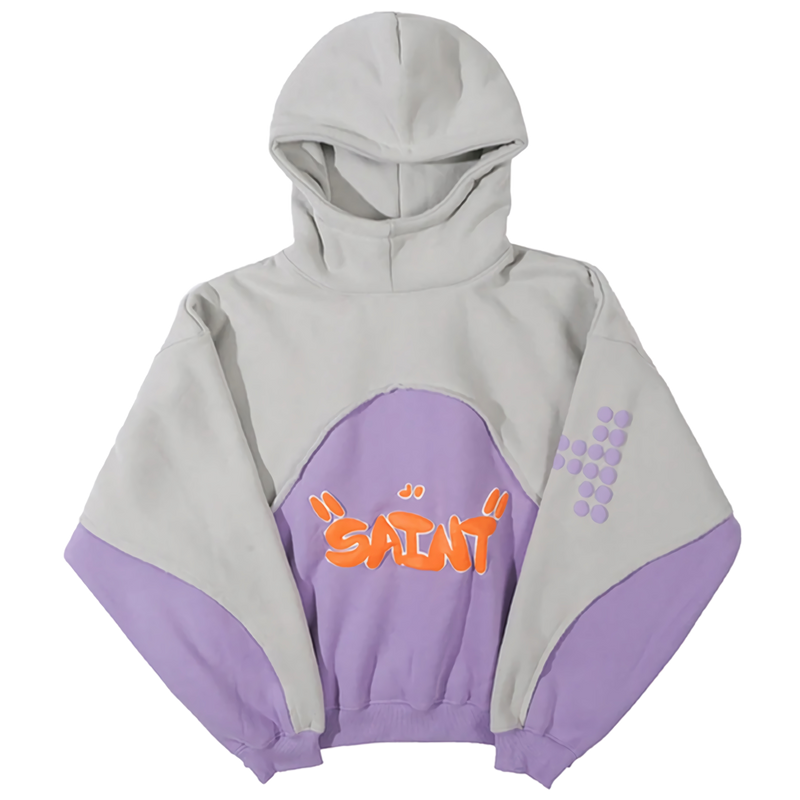 'Saint' Foam Print Oversized Cotton Hoodie