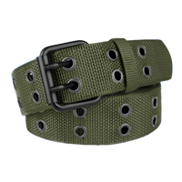 Rugged Knit Double-Buckle Belt