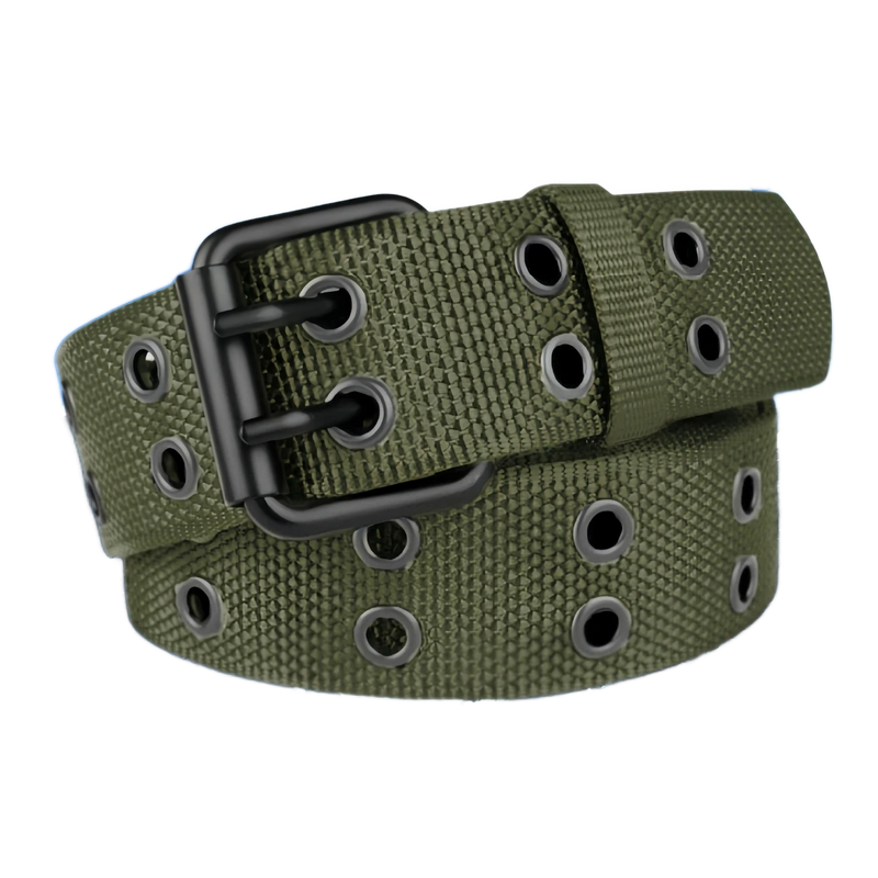 Rugged Knit Double-Buckle Belt
