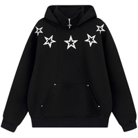 Cosmic Star Embroidered Turtleneck Hoodie