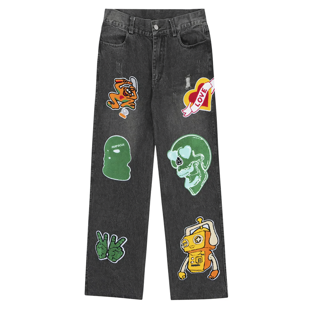 Clout Collection Myers Print Baggy Jeans