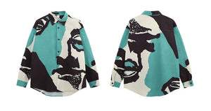 'Expression' Abstract Long Sleeve Button Up