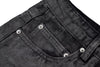 Washed Black Wide Leg Denim Jeans with Tonal Marbling