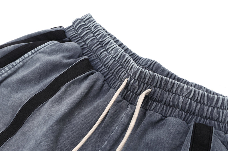 Forgiveness 'Half Evil' Graphite Gray Wash Cotton Shorts