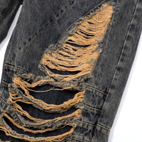 Extreme Aesthetic Shredded Wide Leg Denim Jeans