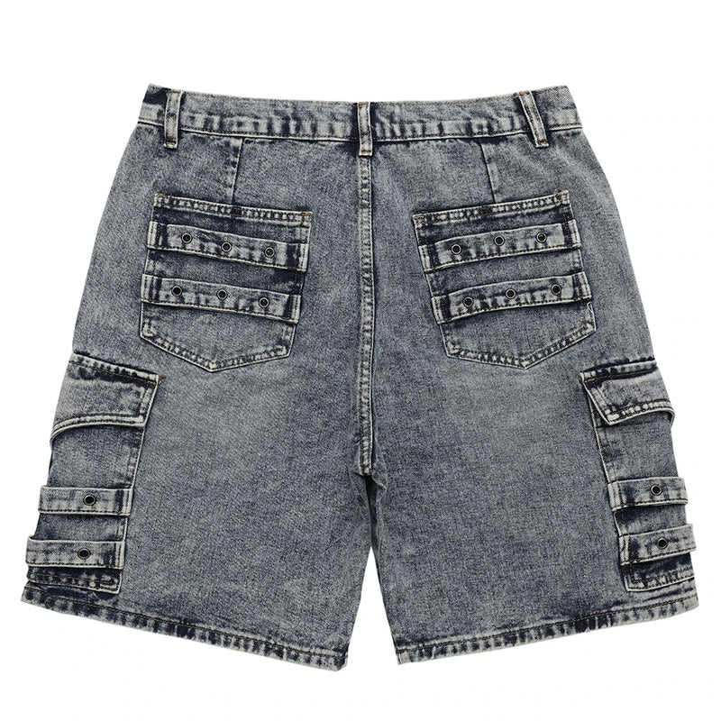 CLOUT COLLECTION ™ | Editorial Department Layered Denim Cargo Shorts