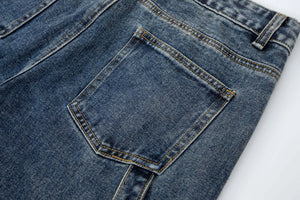 'Blueprint' Ribbon Spliced Baggy Denim Jeans