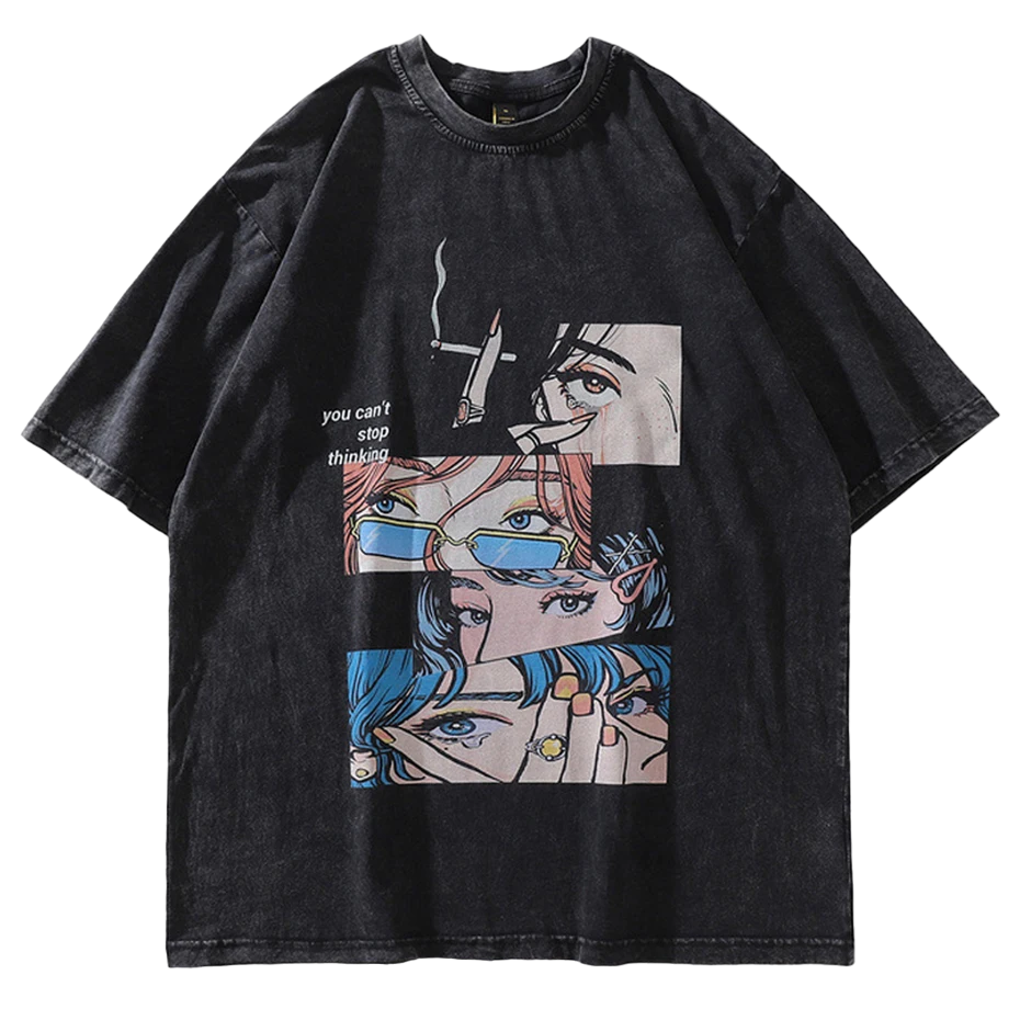 'Can't Stop Thinking' Oversized Cotton T-Shirt