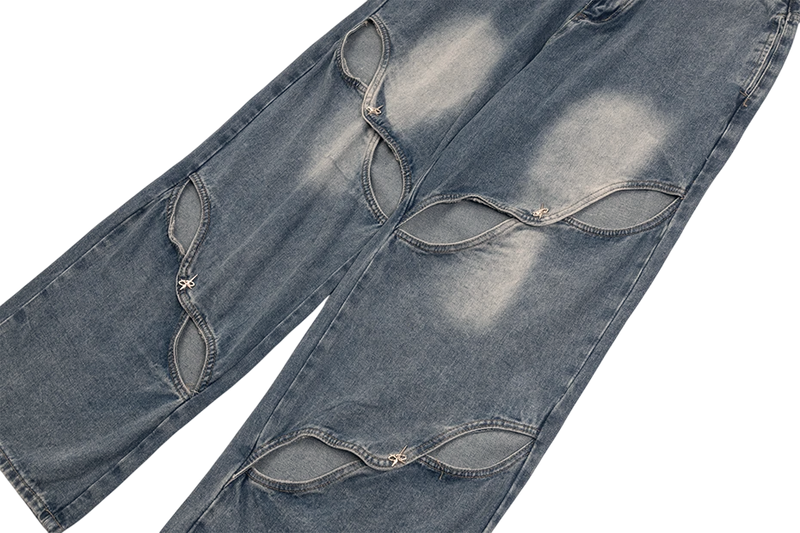 'Anomaly' Pin Clasp Baggy Denim Jeans