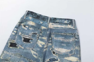 'Illusion' Faux Distressed Denim Jeans